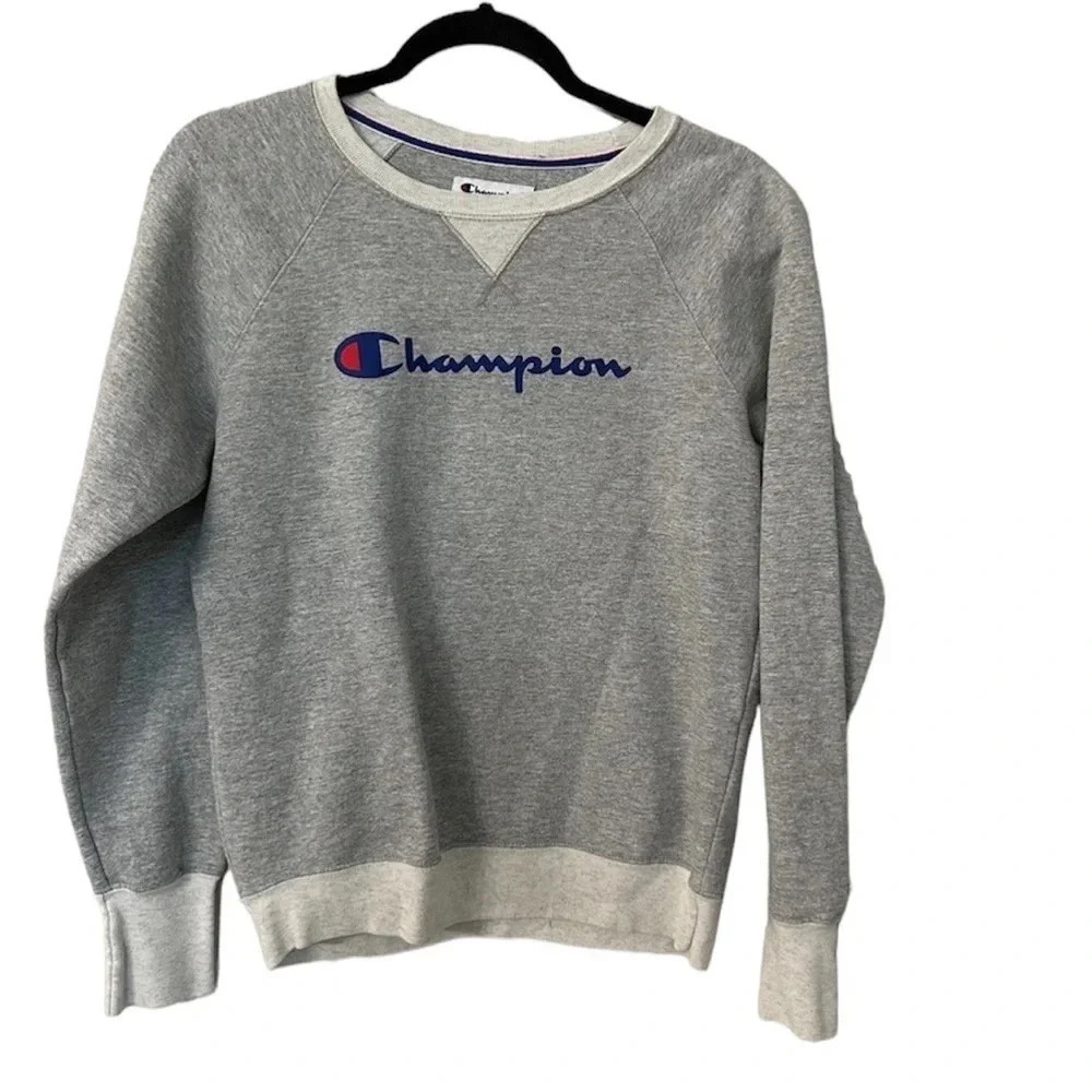 Champion Authentic Athleticwear Gray and White Crewneck Sweatshirt Size S GUC
